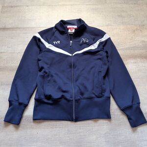 TYR Aria Resort Casino Las Vegas Track Jacket Mens M Navy Swim Employee Staff